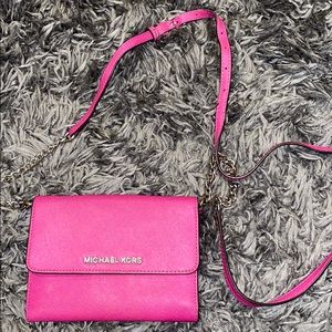 Michael Kors Hot Pink small crossbody bag
